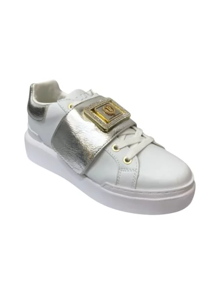 Sneakersy Pollini skórzane białe