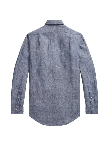 Ленен пуловер Polo Ralph Lauren бродиран синьо