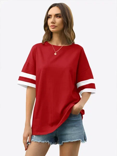 Imily Bela Tricou roșu alb