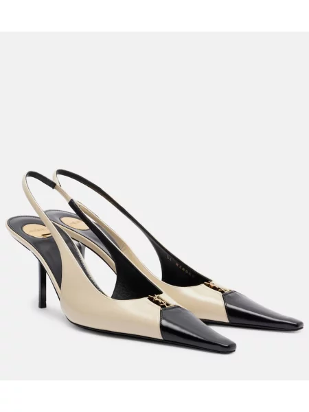 Pantofi cu toc Saint Laurent din piele alb