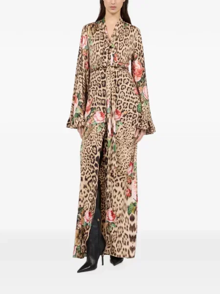 Rochie maxi Roberto Cavalli cu model floral cu imagine
