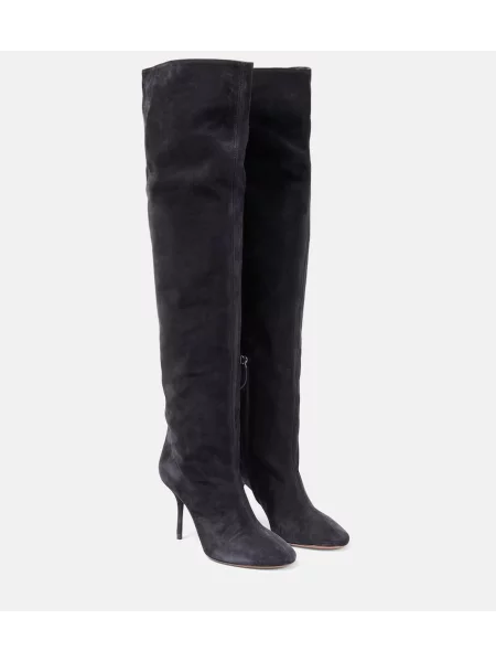 Čizmice Alaã¯a od brušene kože crna