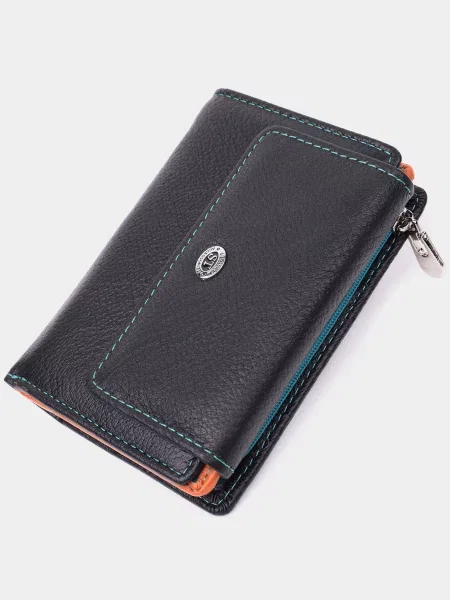 Кожаный кошелек St Leather Accessories черный
