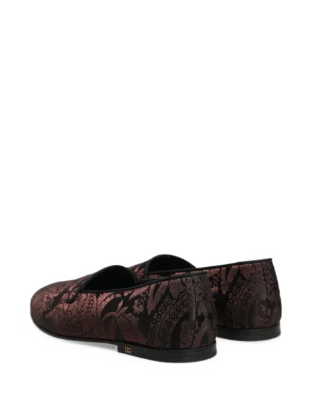 Δερμάτινη κιλότα Dolce & Gabbana slip-on καφέ