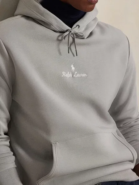 Свитер Polo Ralph Lauren с капюшоном с аппликацией серый