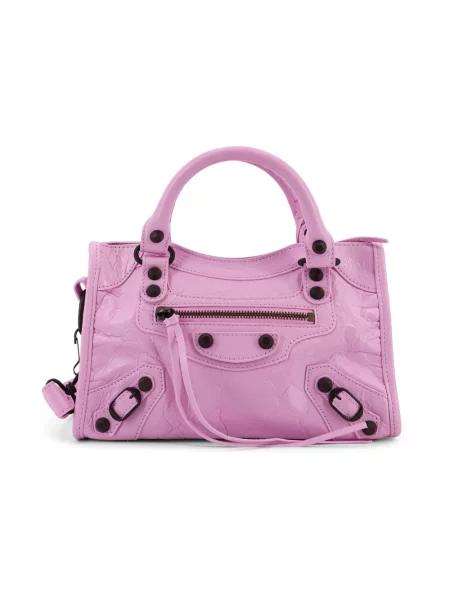 Torebka skórzana Balenciaga różowa