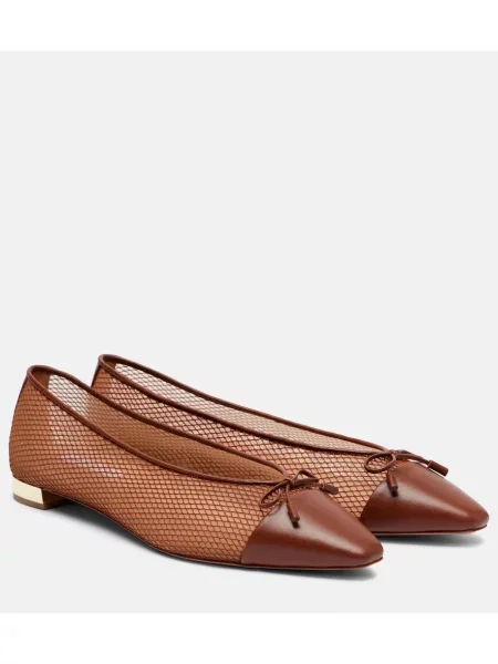 Usnjene balerinke Aquazzura rjava
