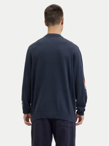 JACK & JONES Sveter JORHOLIDAY tmavomodrá / svetložltá / mätová červená