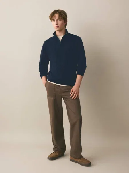 Sweter z półgolfem na Teen L MANGO TEEN granatowy