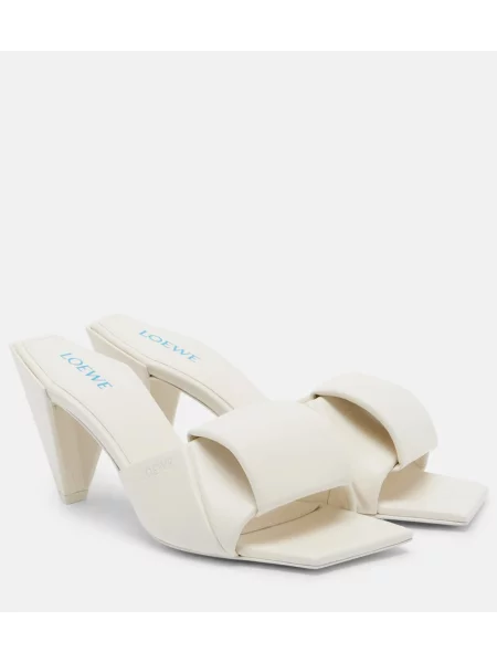 Papuci tip mules Loewe din piele alb