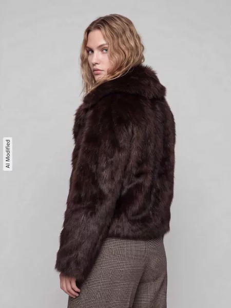 Kroj relaxed fit kurtka z imitacji futra krój krótki model DAWN LIFE' Only
