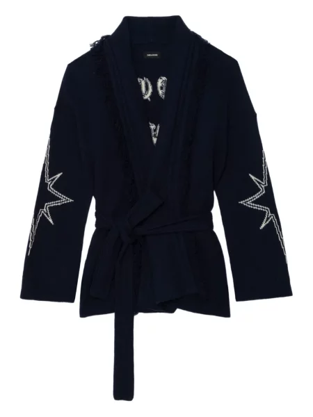 Palton Zadig&voltaire cu franjuri albastru