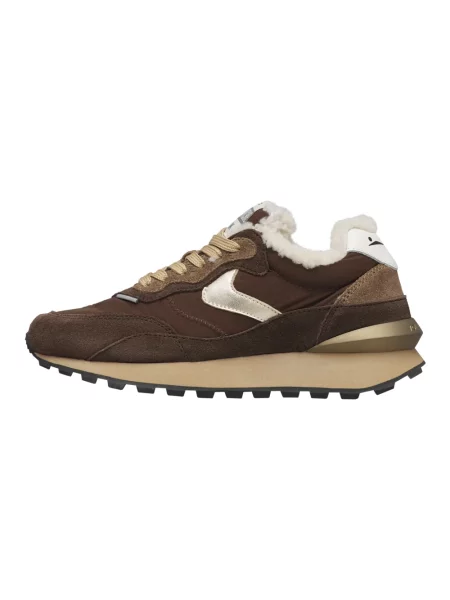 Sneakersy Voile Blanche z futerkiem brązowe