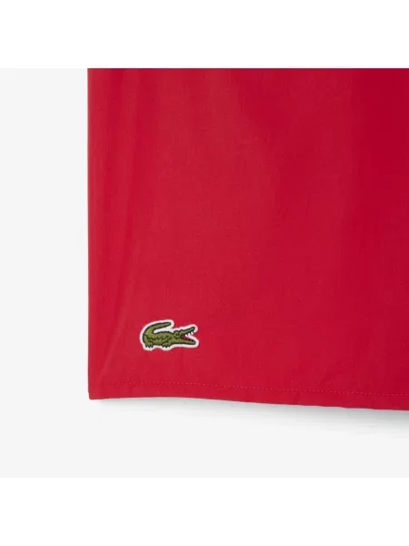 Lacoste Monochromatyczne Kąpielówki Średniej Długości czerwony