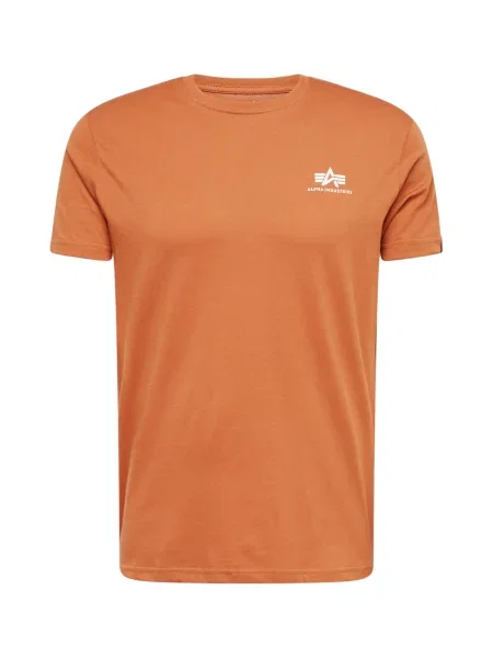 Pánske tričko Alpha Industries Basic Small Logo hazel brown hnedá