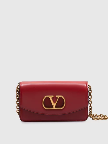 Шкіряна глянцева сумка VAIN Valentino червона