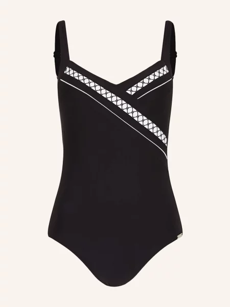 Charmline Strój Kąpielowy Modelujący Textured Dimension schwarz biały