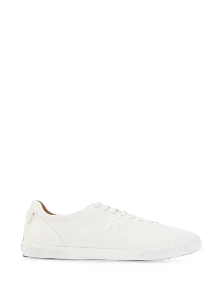 Sneakerși Giorgio Armani din piele cu autograf alb