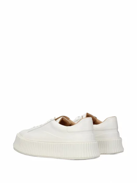 Sneakerși Jil Sander din piele cu platformă alb