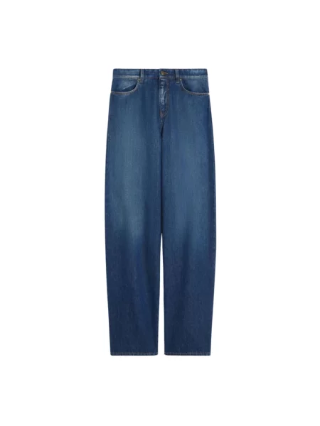 Baggy jeans Max Mara Studio niebieskie