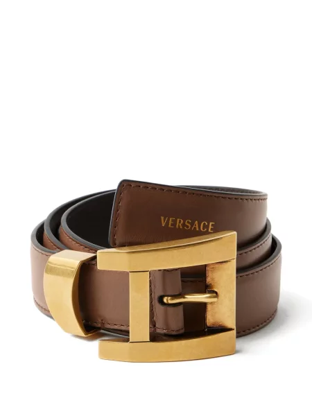 Cu centură curea Versace din piele maro