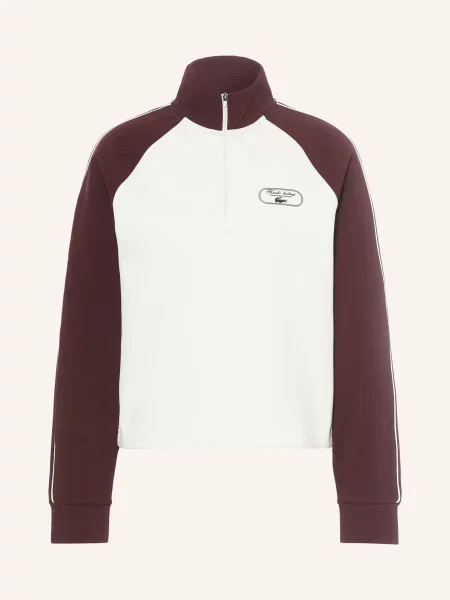 Lacoste Piké Svetr Troyer S Rolákem tmavě / krémová červená