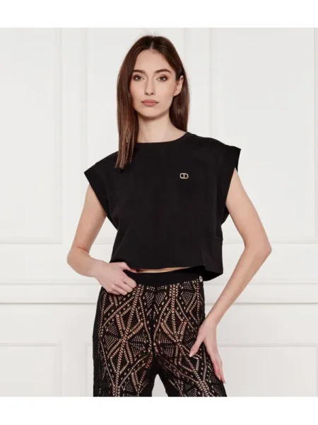 Cropped felső Twinset fekete