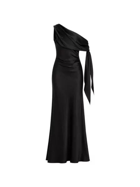 Rochie The Sei asimetrică drapată negru