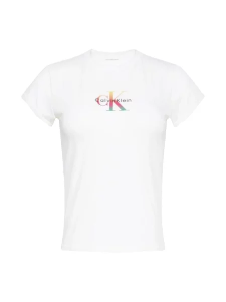 Koszulka Calvin Klein Jeans z logo biała