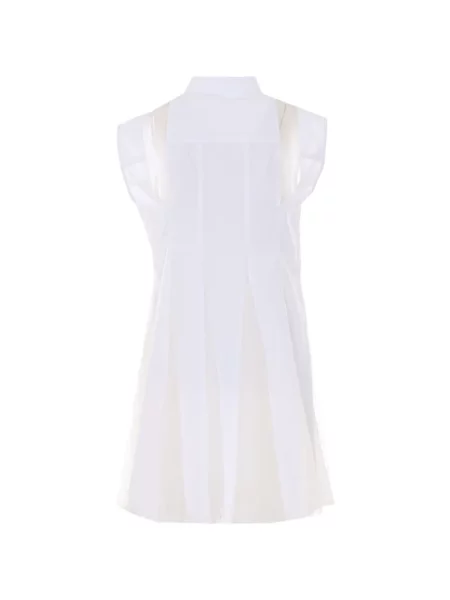 Rochie Sacai fără mâneci din tul alb