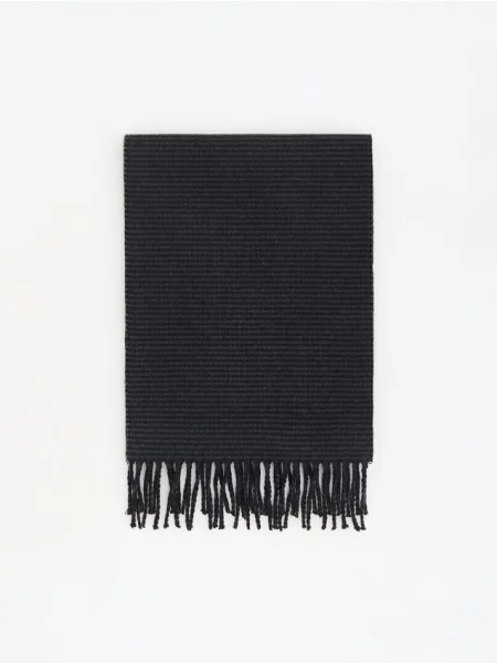 Reserved Fular cu franjuri negru