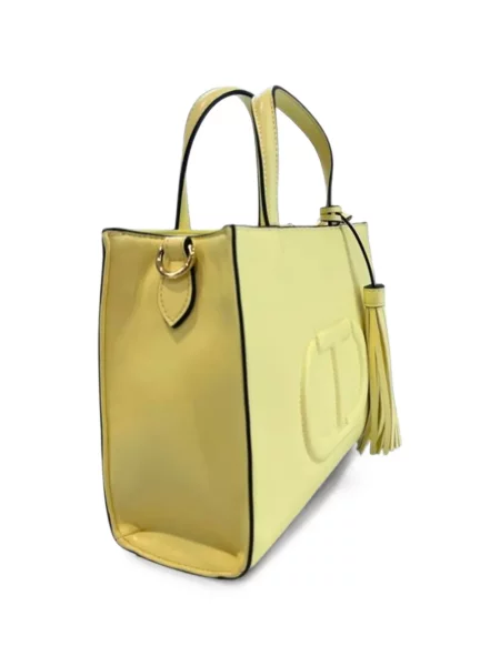Geantă shopper Twinset cu autograf galben