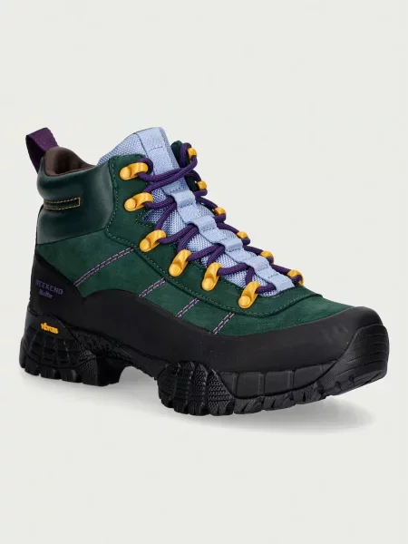 Weekend Max Mara botine pentru femei din piele verde