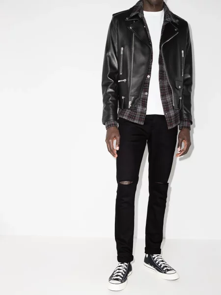 Liesas skinny fit džinsai Ksubi juoda