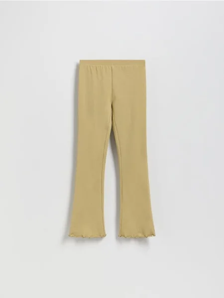 Reserved Legginsy flare oliwkowy