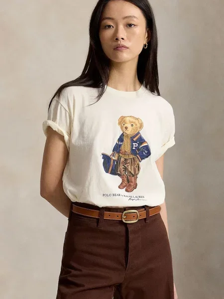 Polo Ralph Lauren Tričko námornícka modrá / čokoládová / kapučíno / ako vlna biela