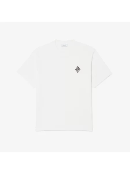 Lacoste T-Shirt Z Okrągłym Dekoltem Classic Fit biały