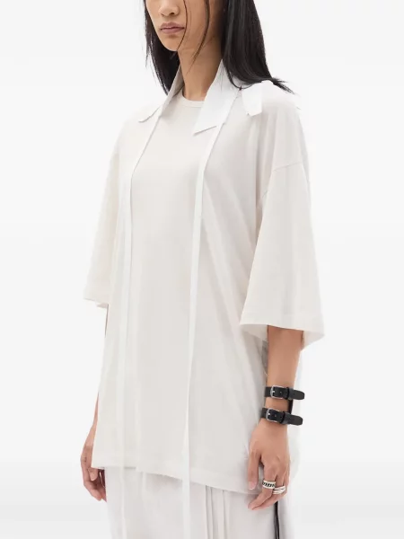 Tricou Ann Demeulemeester din jerseu alb