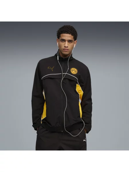 PUMA kurtka Borussia Dortmund FtblStatement Cellerator Odzież Czarny/Żółty Sizzle XXS czarna