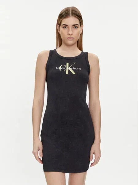 Φόρεμα καλοκαιρινό Calvin Klein Jeans μαύρο