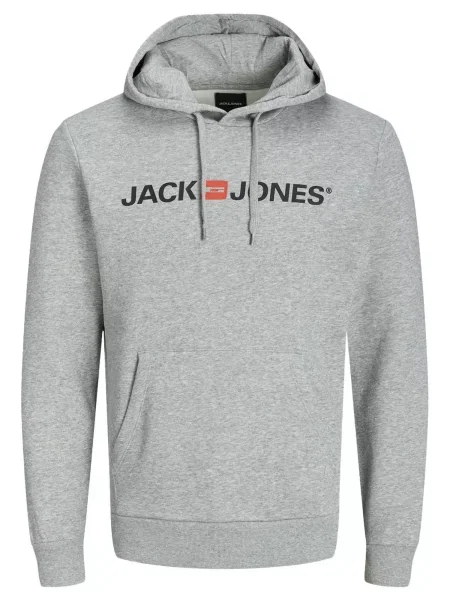 JACK & JONES Μπλούζα φούτερ JJECorp ανοικτό γκρι / μανταρινί μαύρο