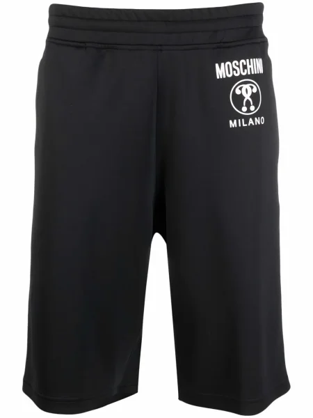 Pantaloni scurți Moschino cu autograf negru