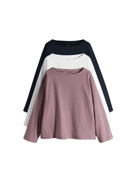 The Set Tričko bordó / černá bílá