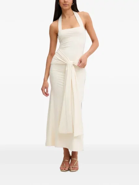 Rochie maxi Bardot cu gât halter