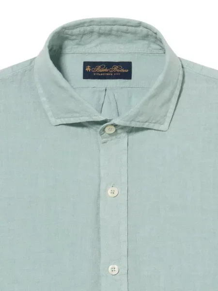 Ленена с яка риза Brooks Brothers зелено