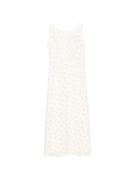 Rochie midi Luisa Cerano cu model floral cu aplicații alb