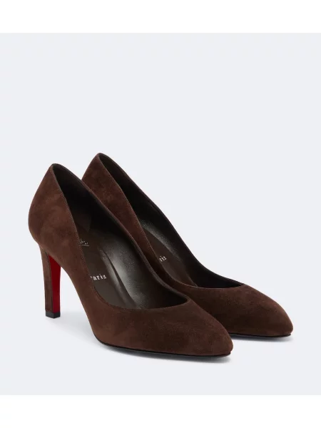 Pantofi cu toc Christian Louboutin din piele de căprioară maro