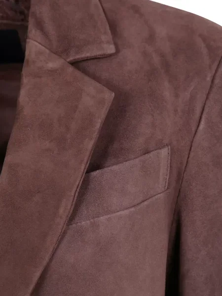 Sacou Seventy din piele de căprioară maro