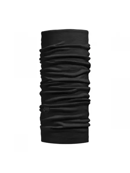 Merino gyapjú egyszínű sál Buff fekete