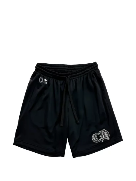 Pantaloni scurți Chrome Hearts plasă cu motiv cu inimi negru